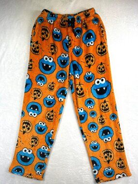 Sesame Street Cookie Monster Halloween Jack-o-Lantern Pajama Pants Women's S